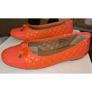 Cliffs By White Mountain Shoes Womens Size 6 M Coral Quilted Ballet Flats